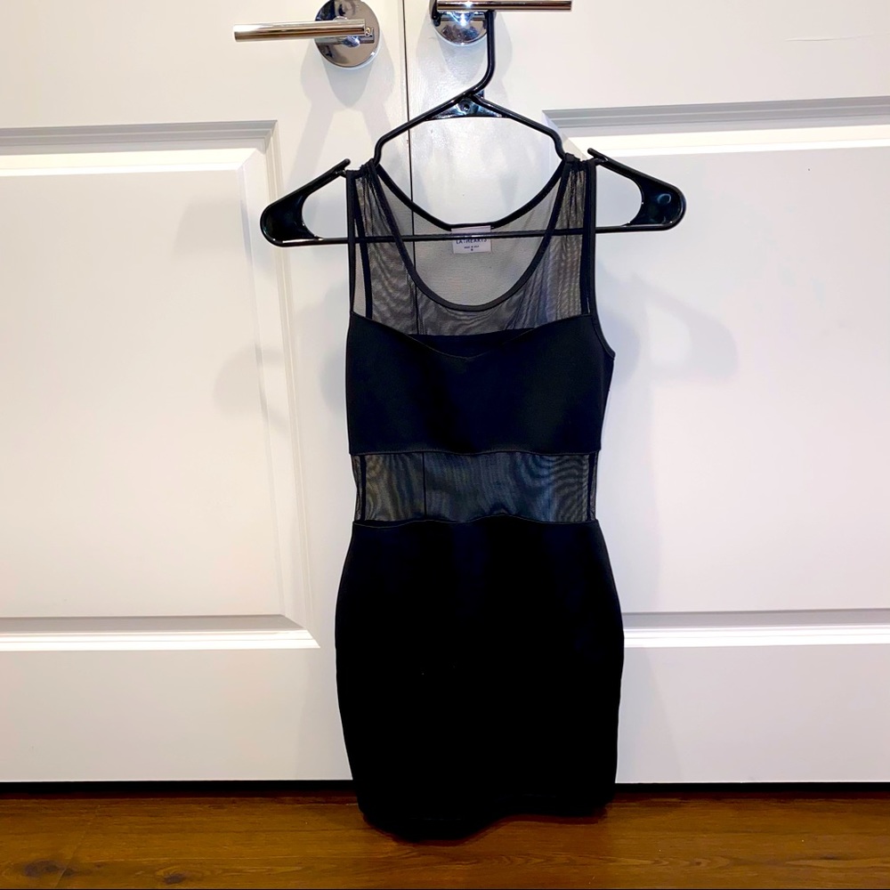 Black Mesh Mini Dress